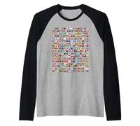 All Countries Flags of The World 287 Flag International Tee Raglan Baseball Tee