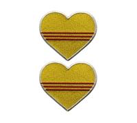 All Countries Heart Flag Patch Set of 2 - 6.5 x 7 cm Embroidered Iron/Sew On Badge National Emblem for Jackets, Backpacks, Hats, Vests, Bags and DIY Crafts. (South Vietnam)