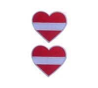 All Countries Heart Flag Patch Set of 2 - 6.5 x 7 cm Embroidered Iron/Sew On Badge National Emblem for Jackets, Backpacks, Hats, Vests, Bags and DIY Crafts. (Latvia)