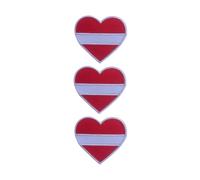 All Countries Heart Flag Patch Set of 3 - 6.5 x 7 cm Embroidered Iron/Sew On Badge National Emblem for Jackets, Backpacks, Hats, Vests, Bags and DIY Crafts. (Latvia)