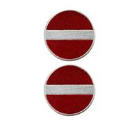 All Countries Round Flag Patches Set of 2 - (6 cm) Embroidered Iron/Sew On for Jackets, Hats, Backpacks, Jeans, Vests and DIY Craft Projects. (Latvia)