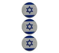 All Countries Round Flag Patches Set of 3 - 6 cm Embroidered Iron/Sew On for Jackets, Hats, Backpacks, Jeans, Vests and DIY Craft Projects. (Israel)