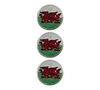 All Countries Round Flag Patches Set of 3 - 6 cm Embroidered Iron/Sew On for Jackets, Hats, Backpacks, Jeans, Vests and DIY Craft Projects. (Wales)