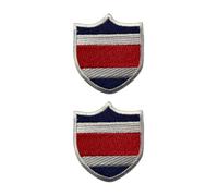 All Countries Shield Flag Patch Set of 2 - 6.3 x 5.5 cm Embroidered Iron/Sew On National Flag Badge for Travel, Jacket, Backpack, Hat, Clothes and DIY Crafts. (Costa Rica)