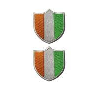 All Countries Shield Flag Patch Set of 2 - 6.3 x 5.5 cm Embroidered Iron/Sew On National Flag Badge for Travel, Jacket, Backpack, Hat, Clothes and DIY Crafts. (Cote D'Ivoire)