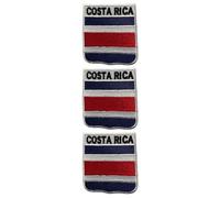 All Countries Shield Flag Patch with Name Set of 3 - Embroidered Iron-On/Sew-On Badge 6 x 7 cm National Emblem for Jackets, Backpacks, Hats, Vests, Bags and DIY Crafts. (Costa Rica)