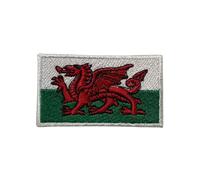 All Country Flag Patch (4.5 × 3 cm) - Embroidered Iron-On/Sew-On National Flag Badge for Jackets, Backpacks, Bags, Hats and DIY Craft Projects (Wales)