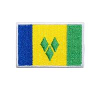 All Country Flag Patch (4.5 × 3 cm) - Embroidered Iron-On/Sew-On National Flag Badge for Jackets, Backpacks, Bags, Hats and DIY Craft Projects (Saint Vincent)