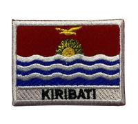 All Country Flag Patch with Name - 7×5 cm Embroidered Iron-On/Sew-On National Badge for Jackets, Backpacks, Caps, Bag and Clothing (Kiribati)
