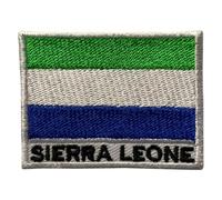 All Country Flag Patch with Name - 7×5 cm Embroidered Iron-On/Sew-On National Badge for Jackets, Backpacks, Caps, Bag and Clothing (Sierra Leone)