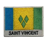All Country Flag Patch with Name - 7×5 cm Embroidered Iron-On/Sew-On National Badge for Jackets, Backpacks, Caps, Bag and Clothing (Saint Vincent)