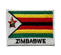 All Country Flag Patch with Name - 7×5 cm Embroidered Iron-On/Sew-On National Badge for Jackets, Backpacks, Caps, Bag and Clothing (Zimbabwe)