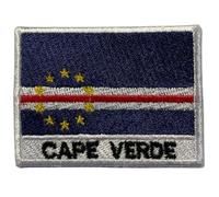 All Country Flag Patch with Name - 7×5 cm Embroidered Iron-On/Sew-On National Badge for Jackets, Backpacks, Caps, Bag and Clothing (Cape Verde)