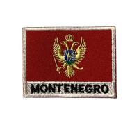 All Country Flag Patch with Name - 7×5 cm Embroidered Iron-On/Sew-On National Badge for Jackets, Backpacks, Caps, Bag and Clothing (Montenegro)