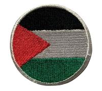 All Country Round Flag Patch 6cm - Embroidered Iron-On/Sew-On National Emblem Badge for Jackets, Backpacks, Hats, Bag and Tactical Gear (Palestine)