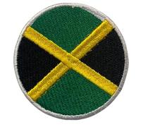 All Country Round Flag Patch 6cm - Embroidered Iron-On/Sew-On National Emblem Badge for Jackets, Backpacks, Hats, Bag and Tactical Gear (Jamaica)