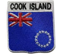 All Country Shield Flag Patch with Country Name Embroidered Iron-On/Sew-On Badge 6x7 cm National Emblem Patches for Jackets Backpacks Hats (Cook Island)