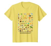 All Creatures Great and Small The Lord God Made Them All Tee T-Shirt, Youth, Lemon Yellow, Medium