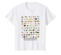 All Creatures Great and Small The Lord God Made Them All Tee T-Shirt, Youth, White, Medium