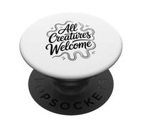 All Creatures Welcome Snake Reptile Lover Wildlife PopSockets Adhesive PopGrip
