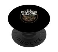 All Creatures Welcome Warm Positive Phrase Artwork Pride PopSockets Adhesive PopGrip