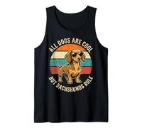 All Dogs are Cool But Dachshunds Rule Retro Sunset Tank Top