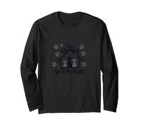 All Dogs Go to My House Dog Lover Home Paw Long Sleeve T-Shirt, Adult Unisex, Black, XL