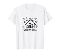 All Dogs Go to My House Dog Lover Home Paw T-Shirt, Men, White, 6XL