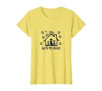 All Dogs Go to My House Dog Lover Home Paw T-Shirt, Women, Lemon, L