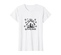 All Dogs Go to My House Dog Lover Home Paw T-Shirt, Women, White, XXL