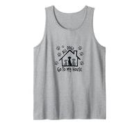 All Dogs Go to My House Dog Lover Home Paw Tank Top, Men, Heather Grey, XXL