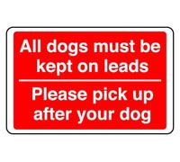 All Dogs Must Be Kept On Lead Sign - High-Tack Self-Adhesive Vinyl Sticker (200 x 150mm)