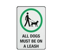 All Dogs Must Be On A Leash Safe Sign, Signs Outdoor, 12 X 8 In, Sign For Home, Business, Driveway Alert