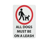 All Dogs Must Be On A Leash Sign Sign, 8 X 12 Grade Reflective Sheeting Rust Free Aluminum, Weather Resistant, Waterproof, Easy To Mount