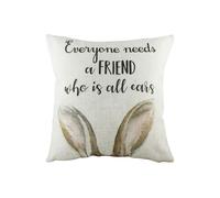 All Ears Slogan Hand-Painted Watercolour Printed Cushion Evans Lichfield Multi 43cm x 43cm