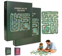 All-Edge Jigsaw Challenge, Summer Day on the River Puzzle, Edge Piece Puzzle-Every Piece Is a Challenge, 501 Piece Fun and Challenging Puzzles Game for Adults & Families Time Relax(Green*2)