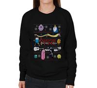 All+Every Adventure Time Christmas Characters Montage Women's Sweatshirt Black