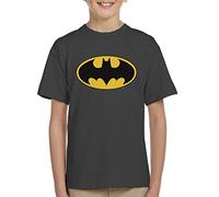 All+Every Batman Bat Symbol 1966 Logo Kid's T-Shirt Charcoal