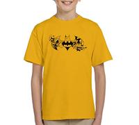 All+Every Batman Bat Symbol Montage Kid's T-Shirt Gold