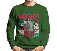 All+Every Batman Christmas Naughty List Men's Sweatshirt Bottle Green