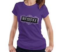 All+Every Beetlejuice Faded Halloween Logo Women's T-Shirt Purple