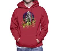 All+Every Beetlejuice Halloween Striped Suit Men's Hooded Sweatshirt Cherry Red