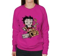 All+Every Betty Boop Ez Rider Betty Women's Sweatshirt Hot Pink