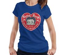 All+Every Betty Boop OOP A Doop Love Heart Women's T-Shirt Royal Blue