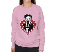 All+Every Betty Boop Winks Cherry Glitter Women's Sweatshirt