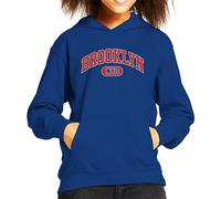 All+Every Brooklyn NYC Varsity Text Kid's Hooded Sweatshirt Royal Blue