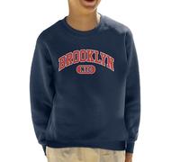 All+Every Brooklyn NYC Varsity Text Kid's Sweatshirt Navy Blue