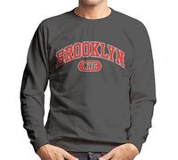 All+Every Brooklyn NYC Varsity Text Men's Sweatshirt Charcoal