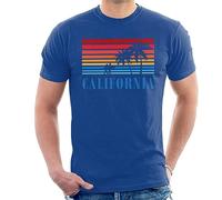 All+Every California Blue Surfers Sunset Stripes Men's T-Shirt