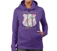 All+Every Care Bears Care Like A Care Bear Women's Hooded Sweatshirt Purple